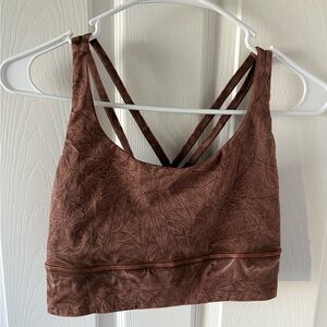 Lululemon size 8 brown energy bra medium support.